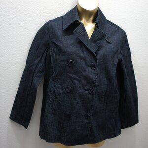 Lauren jean co denim double breasted pea coat size L